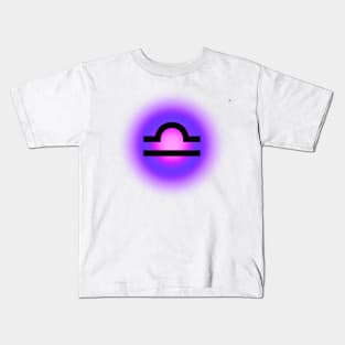 Glowing Aura Libra Sign Zodiac Kids T-Shirt